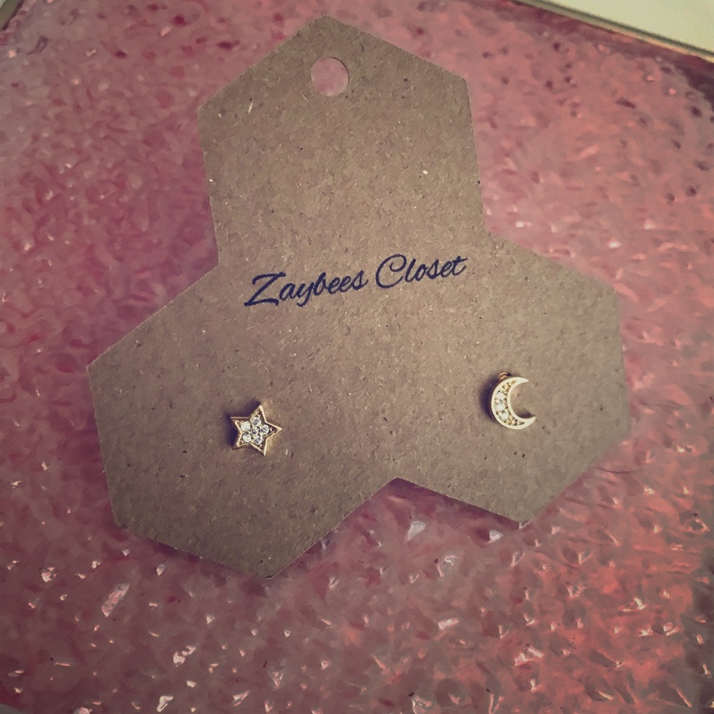 Moon and star earrings